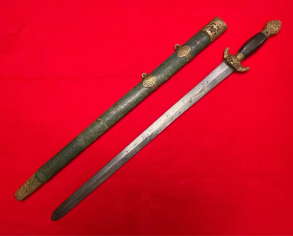 Original Chinese 19th Century Short Sword with Scabbard alternate view
