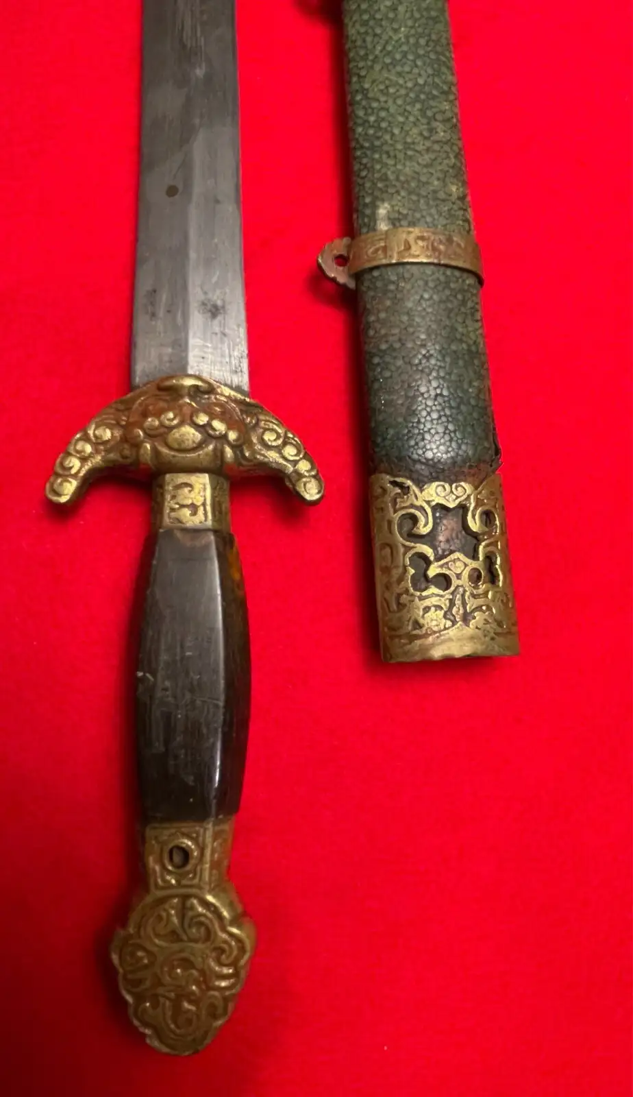 Original Chinese 19th Century Short Sword with Scabbard - View 9