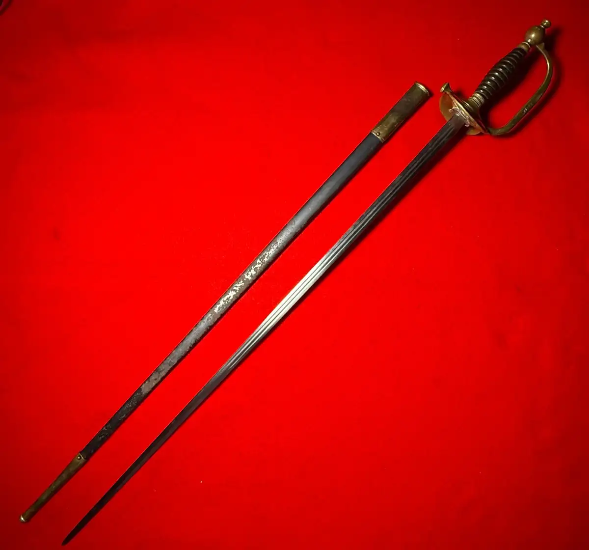 Original French M1872 Officer Epee Sword with Scabbard alternate view