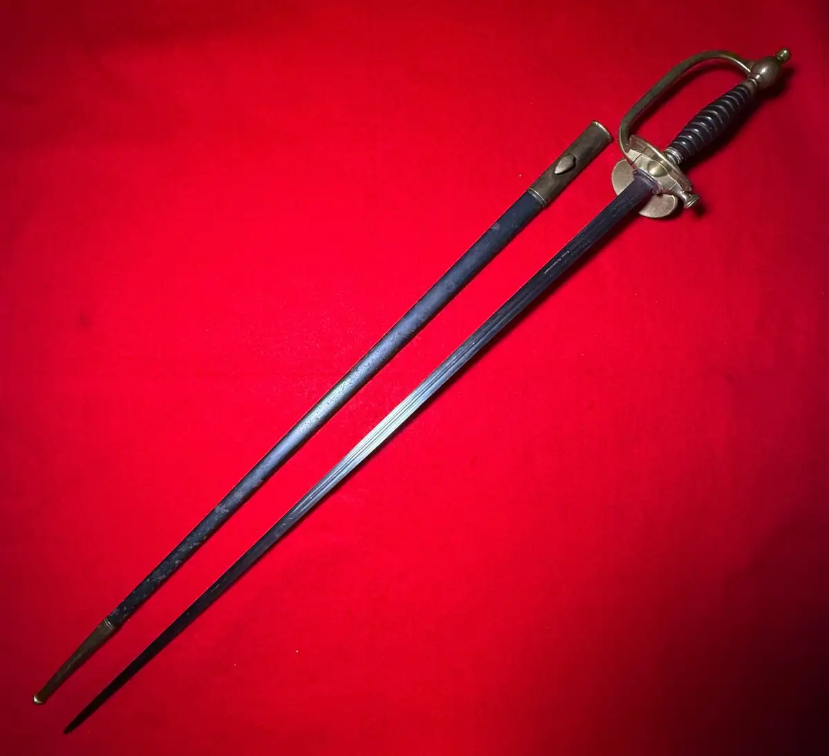 Original French M1872 Officer Epee Sword with Scabbard - View 4