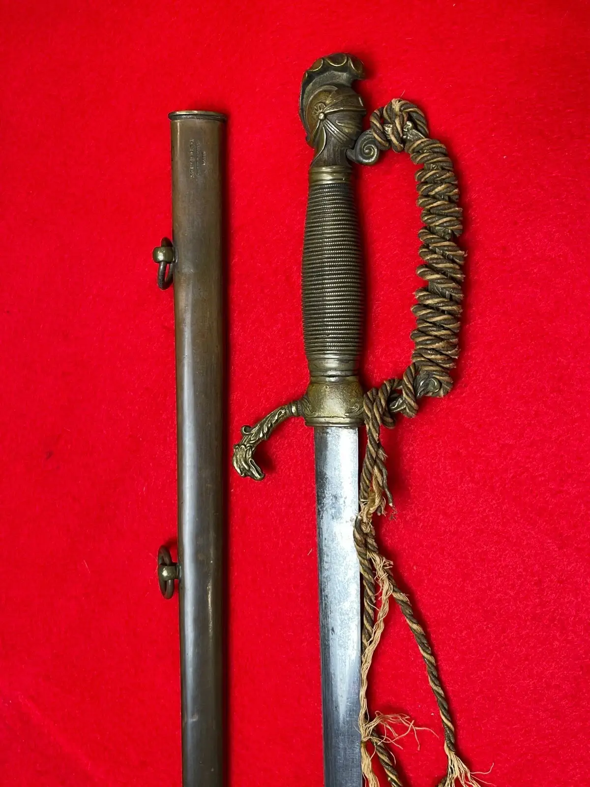 CIVIL WAR ERA AMES KNIGHTS HEAD CEREMONIAL SWORD - 3