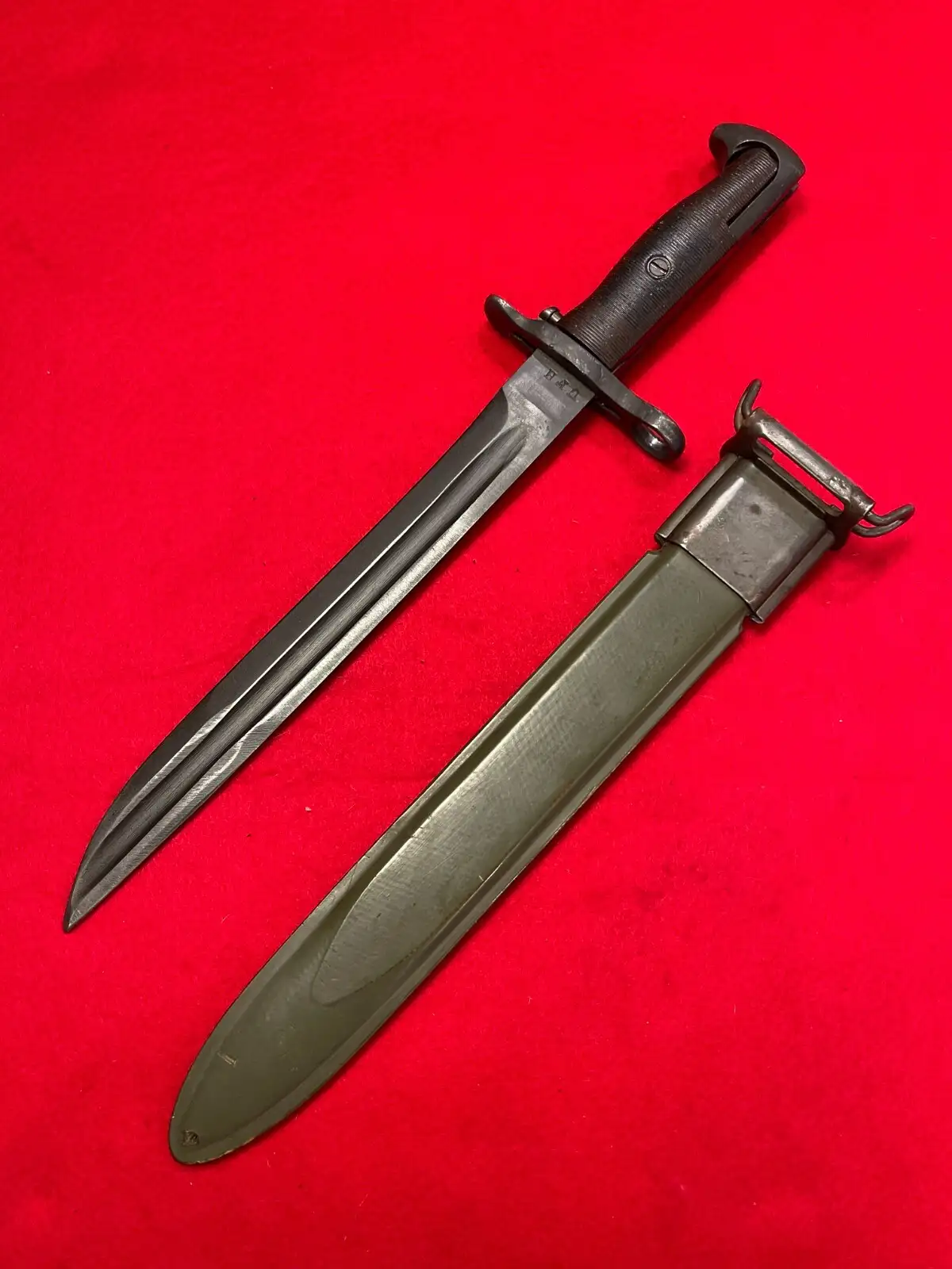 Original US WW2 M1 Bayonet Dated 1942 with Scabbard - View 3