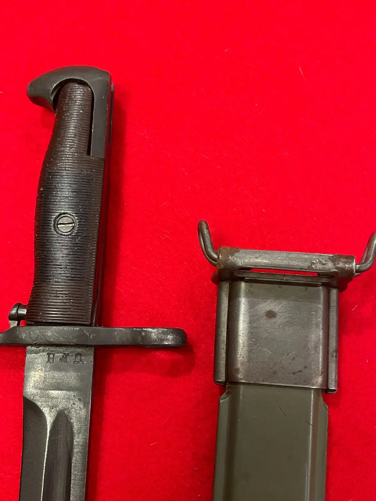 Original US WW2 M1 Bayonet Dated 1942 with Scabbard - View 8
