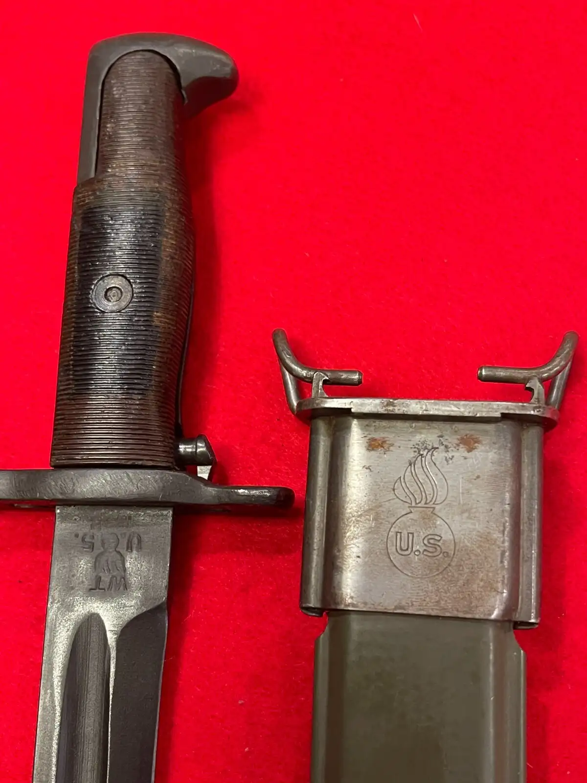 Original US WW2 M1 Bayonet Dated 1942 with Scabbard - View 9