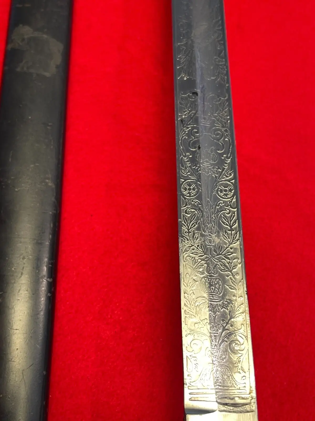 Antique German WW1 Regiment Engraved Cold Blue Blade Sword - 7