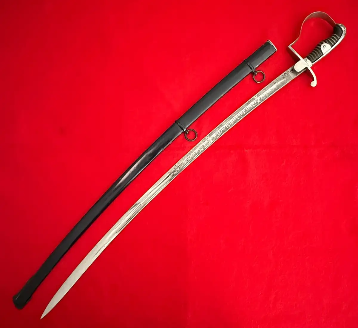 Original German WW1 Triple Etched Cavalry Sword alternate view